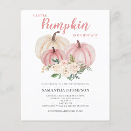 Budget Liten Pumpa Rosa Baby Shower Inbjudan