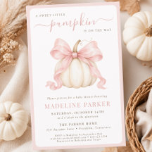 Budget Liten Pumpa Rosa Båge Babyflicka Shower