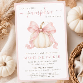 Budget Liten Pumpa Rosa Båge Babyflicka Shower Flygblad