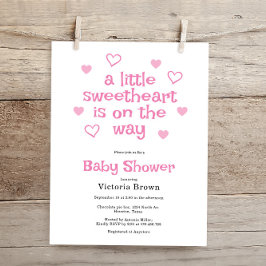 Budget Little Baby Girl Shower Inbjudan