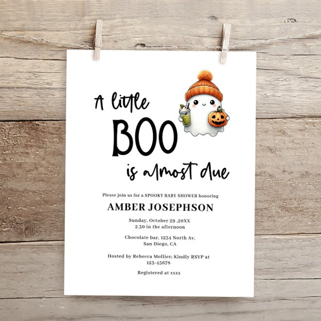 Budget Little Boo Halloween Baby Shower-inbjudan (Skapare uppladdad)