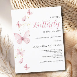 Budget Little Butterfly Baby Shower-inbjudan Flygblad