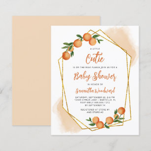 Budget Little Cutie Orange Baby Shower-inbjudan