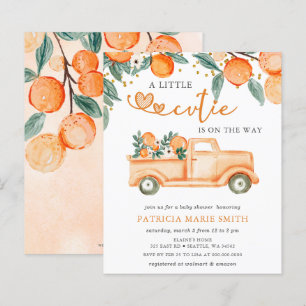 Budget Little Cutie Orange Baby Shower-inbjudan