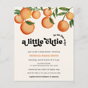 Budget Little Cutie Orange Baby Shower-inbjudan