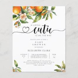 Budget Little Cutie Orange Baby Shower-inbjudan
