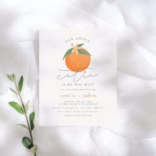 Budget Little Cutie Orange Blommar Baby Shower