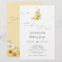 Budget Little Honungsbee Baby Shower-inbjudan