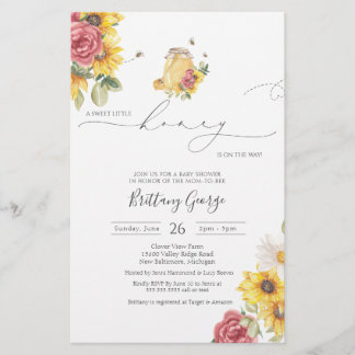 Budget Little Honungsbee Baby Shower-inbjudan