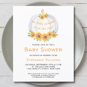 Budget Little Pumpkin Baby Shower-inbjudan