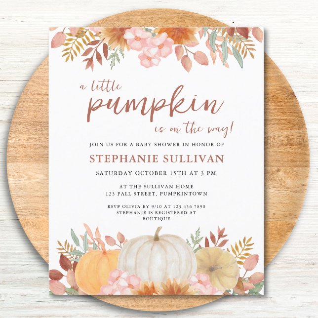 Budget Little Pumpkin Baby Shower-inbjudan (Skapare uppladdad)