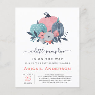 Budget Little Pumpkin Baby Shower-inbjudan Flygblad