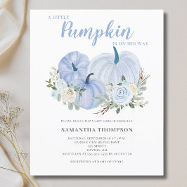 Budget Little Pumpkin Blue Baby Shower-inbjudan