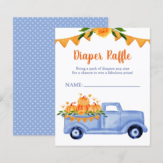 Budget Little Pumpkin Boy Diaper Raffle (Fram/baksida)