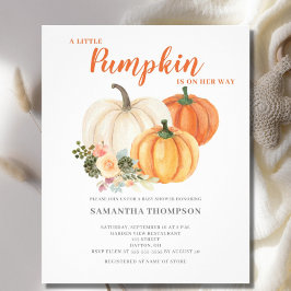 Budget Little Pumpkin Fall Baby Shower-inbjudan Flygblad