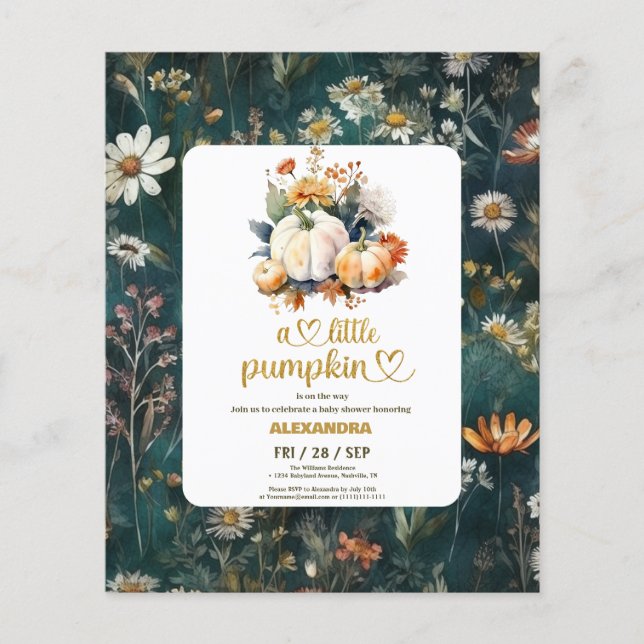 Budget Little pumpkin fall babydusch Flygblad (Framsidan)