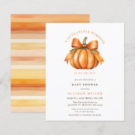 Budget Little pumpkin-inbjudan till babydusch