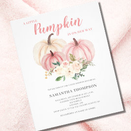 Budget Little Pumpkin Rosa Baby Shower-inbjudan Flygblad