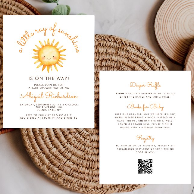 Budget Little Ray of Sunshine QR-kod Baby Shower (Skapare uppladdad)