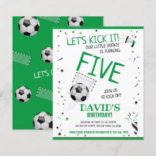 Budget Little Rookie Soccer Grönt Birthday Inbjuda