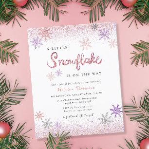 Budget Little Snowflake Baby Shower-inbjudan