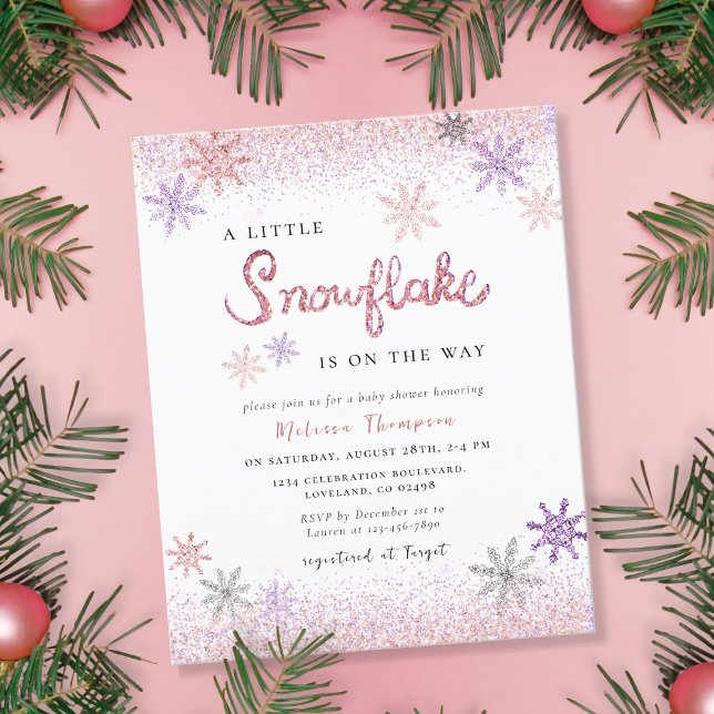 Budget Little Snowflake Baby Shower-inbjudan (Skapare uppladdad)
