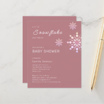Budget Little Snowflake Rosa Winter Baby Shower
