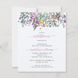 BUDGET Little Wildblomma Baby Shower-inbjudan