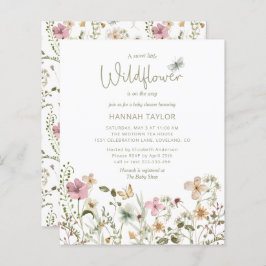 Budget Little WildblommGirl Baby Shower Inbjudan