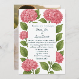 Budget Livlig Rosa Foto Bröllopsinbjudan Inbjudningar