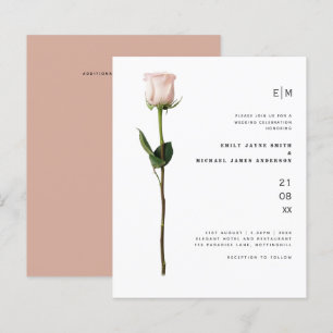 Budget Ljus Rosa Ros Modern Enkel Bröllop