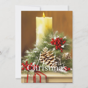 Budget ljusgranar och kottar jul julkort