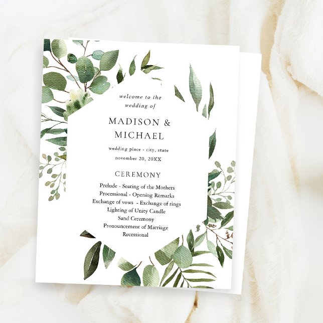 Budget Löv & Eucalyptus Rustic Bröllop Ceremony (Skapare uppladdad)