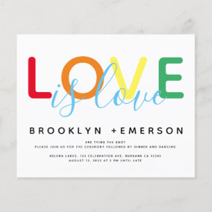BUDGET Love is Love Regnbåge Modern Bröllop