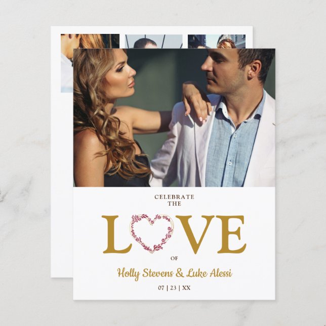 Budget Love Quote Trendy Collage Wedding 4 Photos (Fram/baksida)