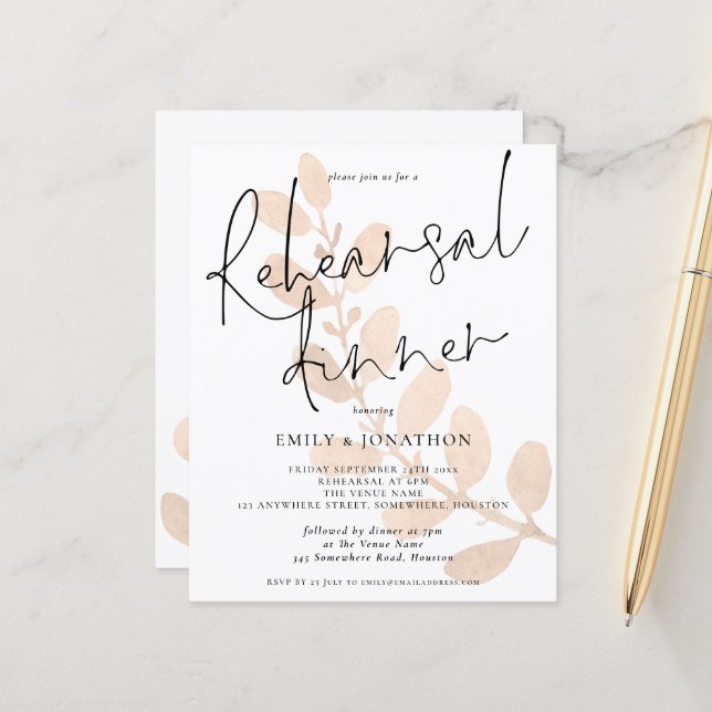 Budget Lövs Bröllop - inbjudan till hemkallande ti (Fram/Back In Situ)