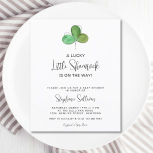 Budget Lucky Shamrock Baby Shower-inbjudan