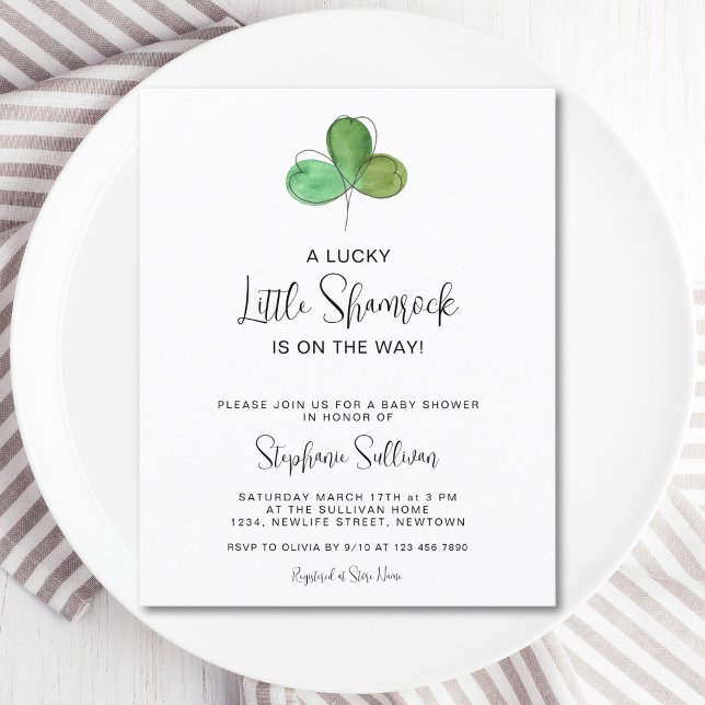 Budget Lucky Shamrock Baby Shower-inbjudan (Skapare uppladdad)