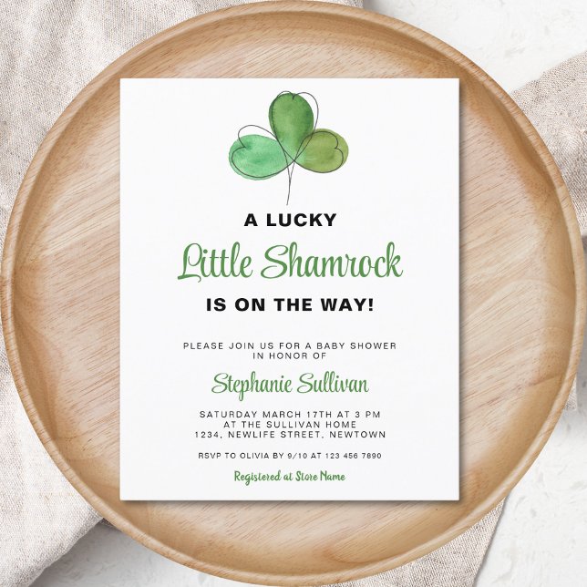 Budget Lucky Shamrock Baby Shower-inbjudan (Skapare uppladdad)