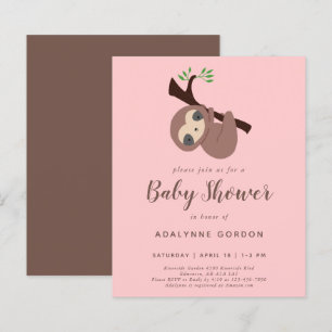 Budget Lugn Baby Shower Flicka Rosa Brun Söt