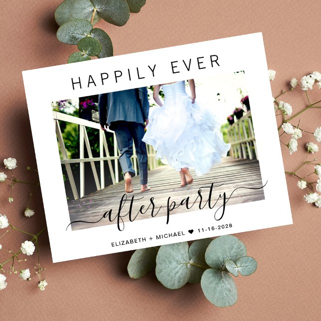Budget lyckligtvis allt efter Party Photo Bröllop (An affordable wedding reception invitation without compromising on quality or design)