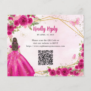 Budget Magenta Rosa Guld Blommigt Princess QR OSA