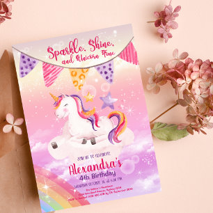 Budget Magic Unicorn Rainbow Födelsedagsfest Reklamblad