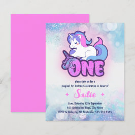 Budget Magisk Glittrig Enhörning 1-års Födelsedags