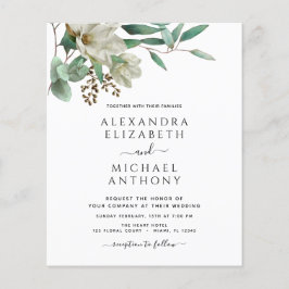 Budget Magnolia Eucalyptus Photo Elegant bröllop Flygblad
