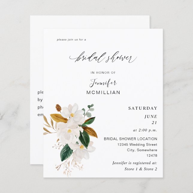 Budget Magnolia White Blommigt Möhippa (Fram/baksida)