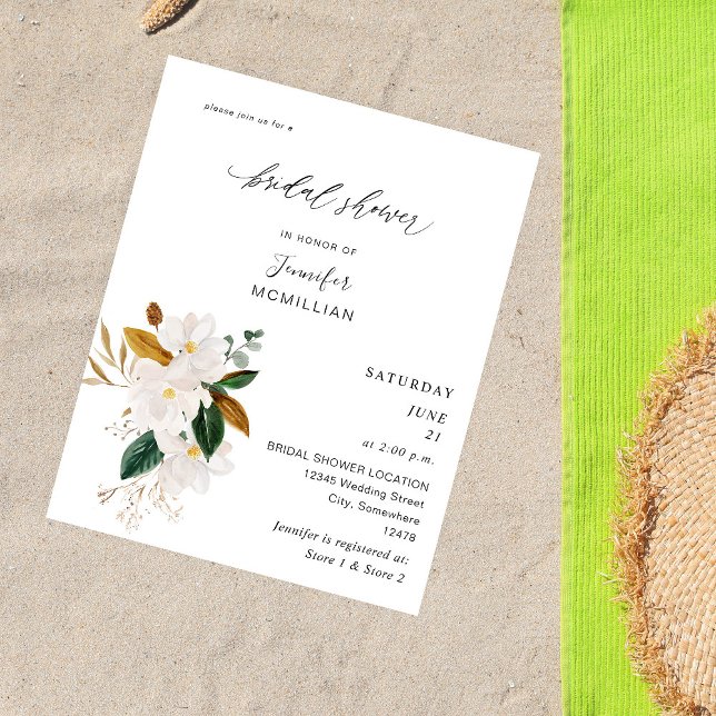 Budget Magnolia White Blommigt Möhippa Flygblad (Skapare uppladdad)