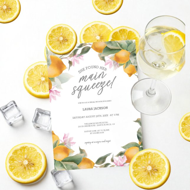 Budget Main Squeeze Lemon Wreath Bridal Shower Inbjudningar (Skapare uppladdad)