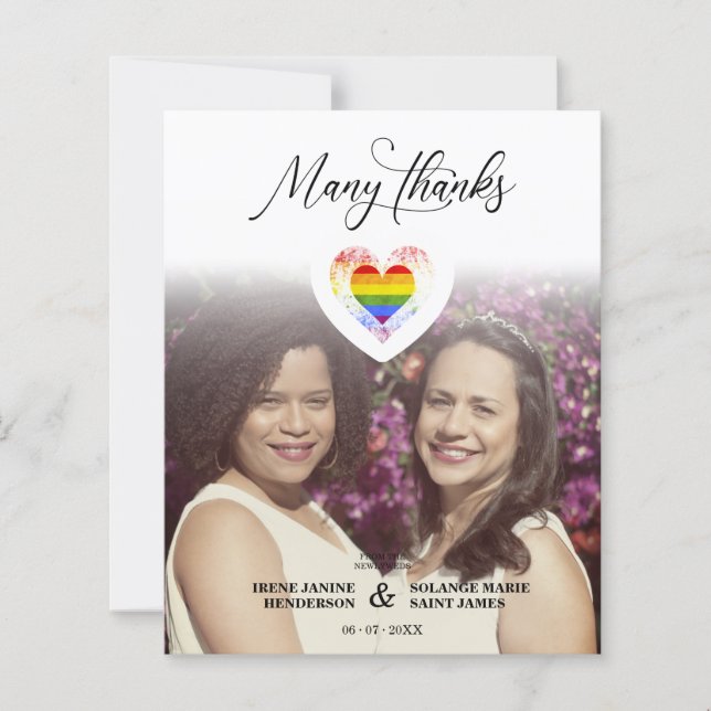 Budget Many Thanks LGBT Rainbow Pride Heart Photo (Framsida)