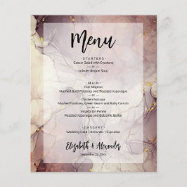 Budget Marble Bröllop Menu Flygblad